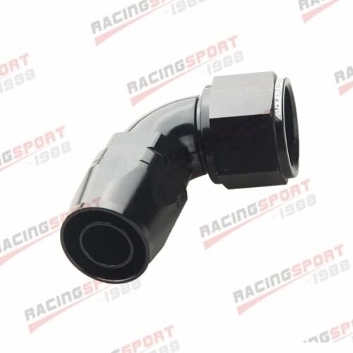 90 Degree 12AN AN12 -12AN Full Flow Hose End -12 AN Swivel Cutter Style Black