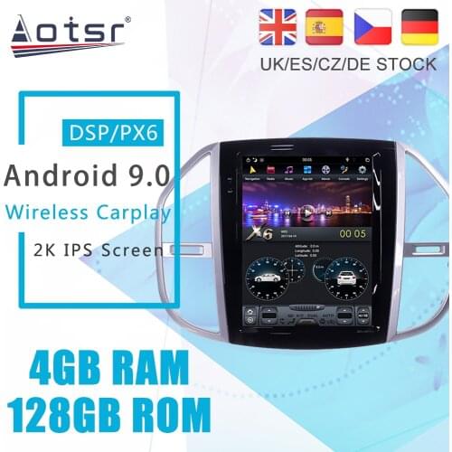 Android 9.0 PX6 Tesla For Mercedes Benz Vito 2014 - 2020 Car DVD Player GPS Navigation DSP Auto Radio Stereo Video Headunit 2Din