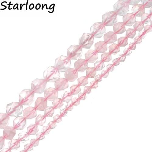 6mm 8mm 10mm 12mm AAA Grade Faceted pink rose quartzs Beads Natural Stone Beads DIY Loose Strand Beads Jewelry Making Perles
