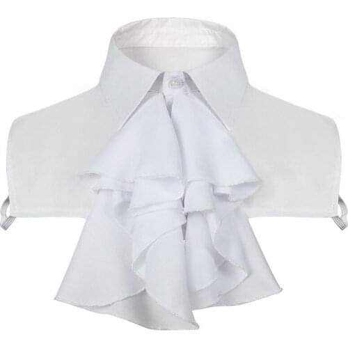 Medieval Women Men Cosplay Costume Accessory Lace Fake Collar Blouse Vintage Detachable Shirt Collar False Collar Lapel Blouse