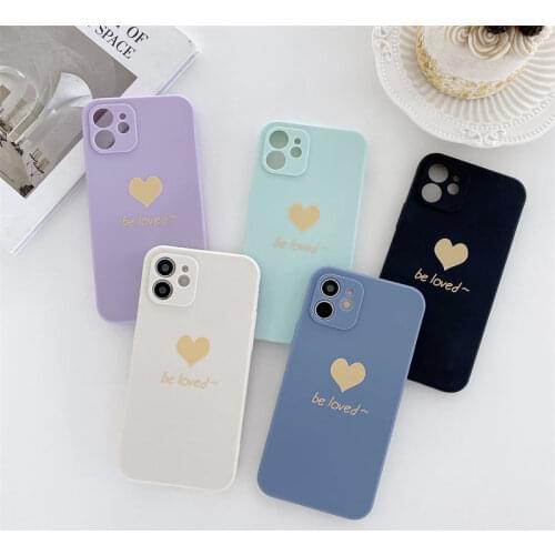 Candy Colors Love Heart Phone Case for IPhone 11 Pro Max 7 8 Plus X XR XS Max 12 Fully Rim Protective Frame Back Cover Funda