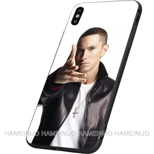 Black tpu case for iphone 5 5s SE 2020 6 6s 7 8 plus X 10 XR XS 11 pro MAX silicon cover Hip Hop Rapper Eminem rap