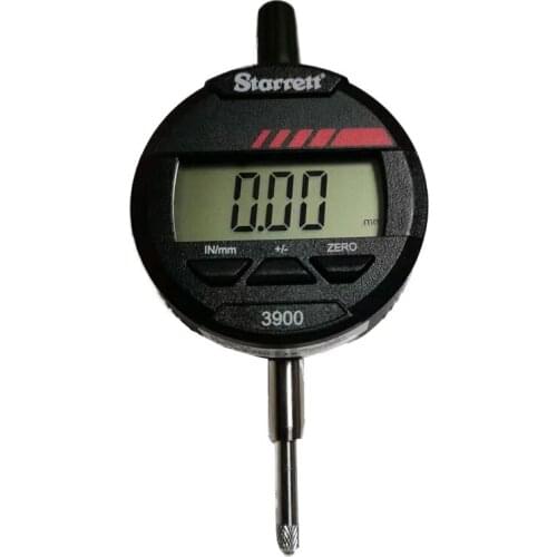STARRETT 3900M Digital Indicator, .500"/12.5mm Range, .001"/0.01mm Res., 8mm Stem Diameter