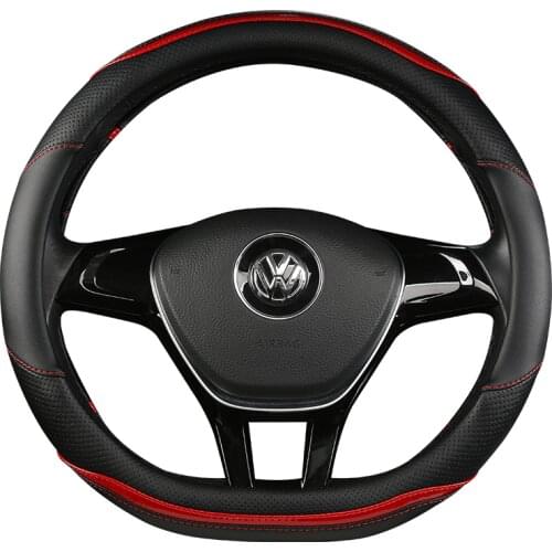 D Shape Car Steering Wheel Cover Leather for Golf K3 POLO JATTA Suzuki Swift Nissan Rogue 2017 2018 2019 2020