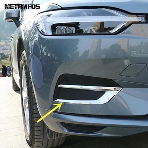 For Volvo XC60 XC 60 2018-2020 Chrome Front Fog Light Lamp Foglight Cover Trim Protection Frame Exterior Accessories Car Styling