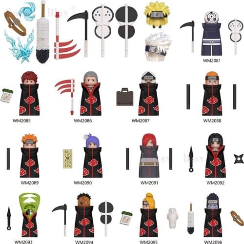 Single New Cartoon Akatsukies Uchihaes Sasukes Ninjaes Figures Head accessories Building Block children WM2081 WM6105 WM6106