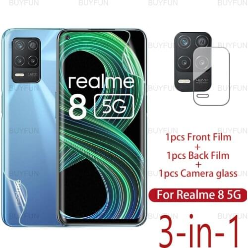 3in1 Hydrogel Film For OPPO Realme 8 5G 6.5'' front back safety protection soft film for Realme Realmy Realmi 8 pro lens glass