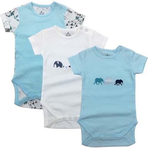 3 PCS/LOT Baby Bodysuit Newborn Clothing Cotton Body Baby Short Sleeve Underwear Infant Boys Girls Clothes Babys Sets