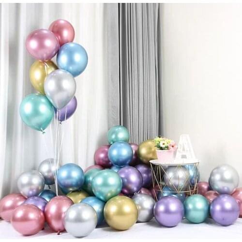 30Pcs 5/12Inch Chrome Latex Balloon Metallic Thick Helium Ballons For Birthday Wedding Decoration Baby Shower Party Supplies