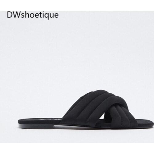 Summer square toe women slides casual beach outside women slippers