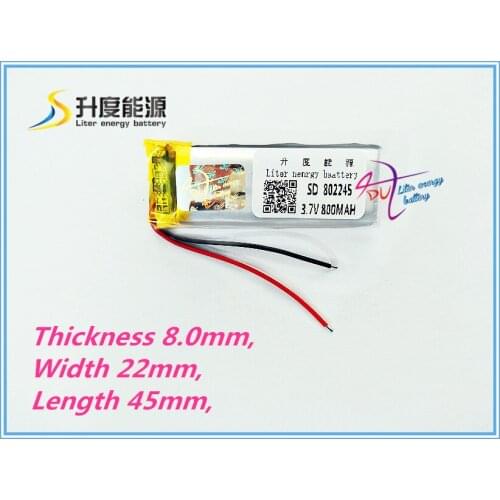 Best battery brand 3.7V tablet battery 802245 082245 MP4 MP5 MP3 wireless headset 800MAH