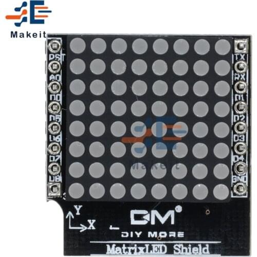 Matrix LED Shield V1.0.0 For WEMOS D1 Mini Digital Signal Output Module 8 X 8 Dot Board With Pins