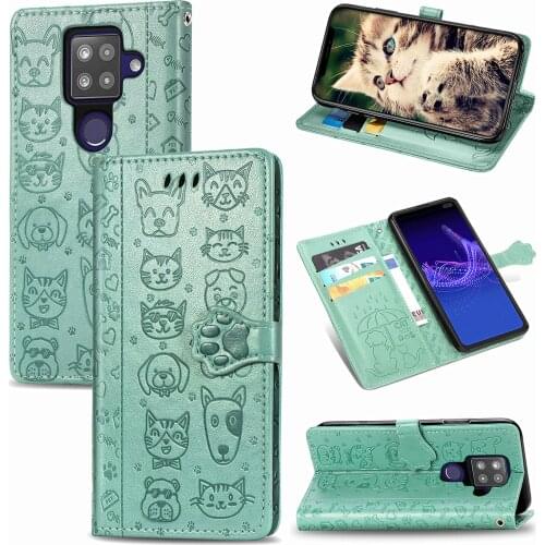 Cute Pet Cat Dog Case for Sharp AQUOS sense4 Plus SH-M16 (6.7in) Wallet Book Flip Leather Cover Box Rope Black Sense 4Plus SHM16