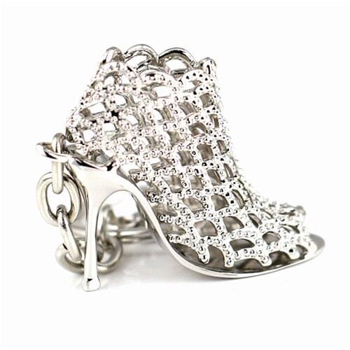 Fashion Crystal High Heel Rhinestone Keychain Shoe Charm Handbag Car Keys Holder Pendant Keyring