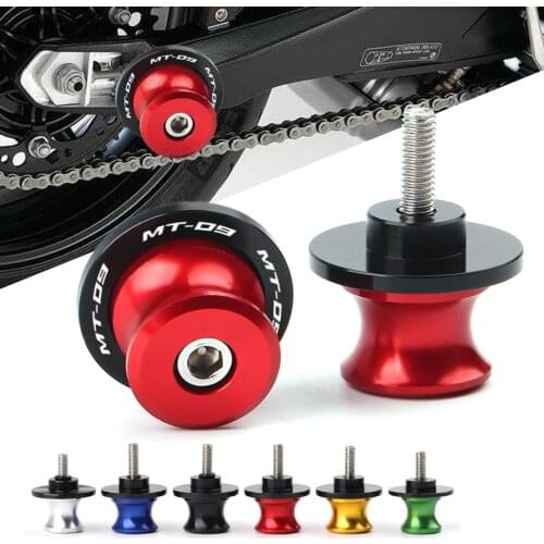 Motorcycle Accessories 2Pcs 6MM CNC Aluminum Swingarm Spools Slider Stand Screw For Yamaha MT-09 MT09 Tracer 2015-2019 with Logo