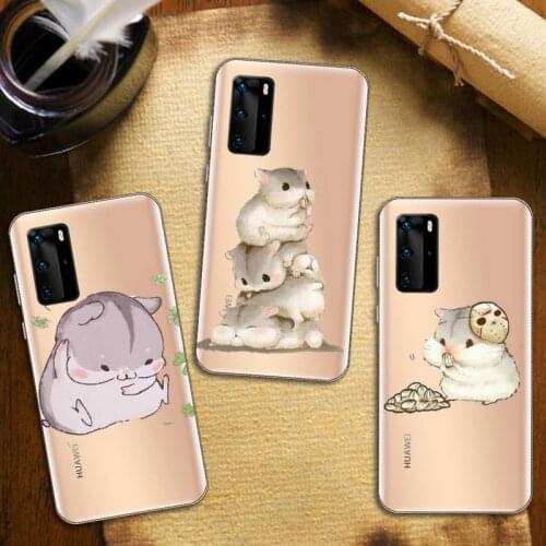 Hamsters cartoon cute Phone Case Transparent for Huawei honor nova c x 7 8 3 4 9 65g se v t play pro lite
