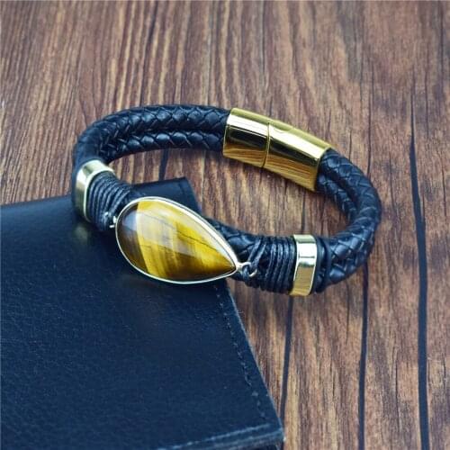 2021 Unique Natural Stone Mens Bracelet for Women Unique Multilayer Genuine Leather Charm Bracelets 15 Style Handmade Jewelry