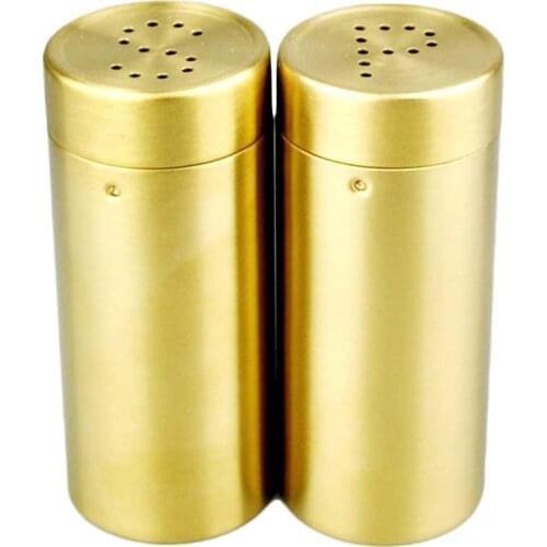 2pcs/ A Set Gold "SP"Stainless Steel Spice Jar Condiment Set Seasoning Bottles Set Salt Pepper Shakers Spice Cruet Sets