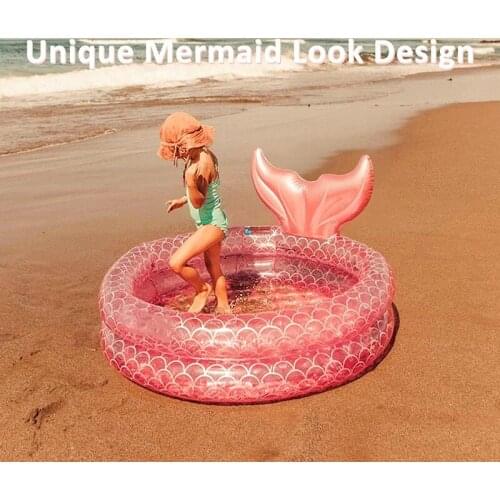 Inflatable Swimming Pool Mermaid Baby Round Pool Swimming Pools Above Ground Blow Up Pools For Kids Adults Children