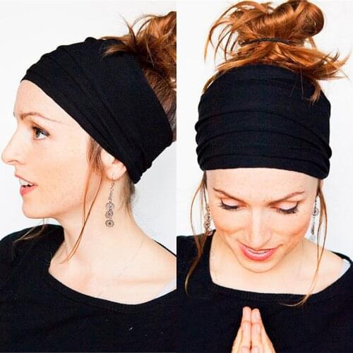 13 Colors Nonslip Elastic Folds Yoga Hairband Fashion Wide Sports Headband Running Accessories Summer Stretch Hair Band