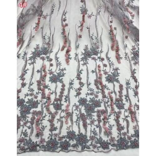 New exquisite handmade bead flowers + 3D applique high-quality tulle embroidery, suitable for fashionable ladies' high-end skirt