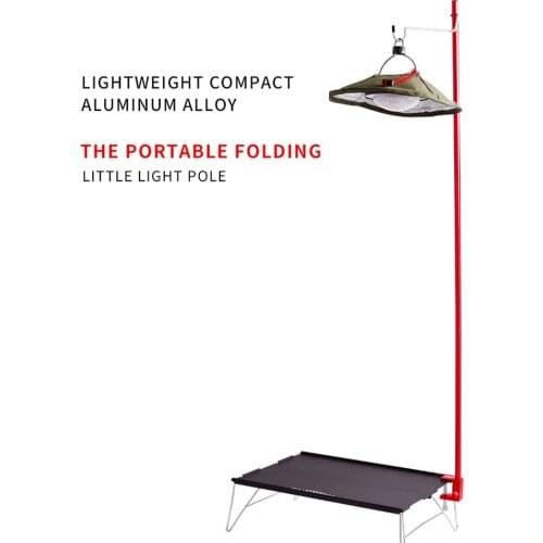 Outdoor Portable Aluminum Alloy Camping Lamp Bracket Storage Hook Tent Table Folding Light Hanging Holder Lantern Fixing Stand