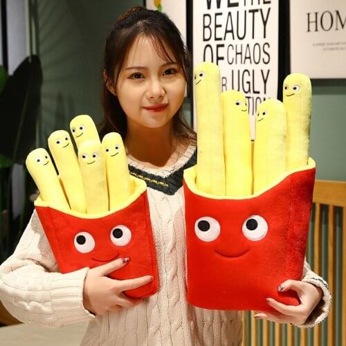 30/40/50cm Lovely French Fries Plush Toys Cartoon Real Life Food Pillow Stuffed Soft Dolls for Children Kids Birthday Gifts