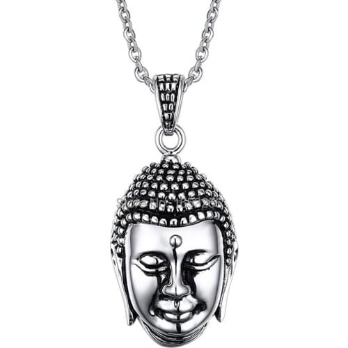 The Buddha sakyamuni Buddha pendant Stainless Steel Necklace For Men jewelry free chain