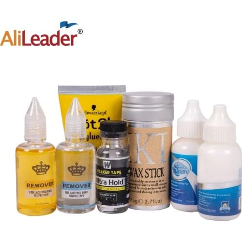 Super Sticky Wig Glue Waterproof Lace Bonding Glue For Wear Wigs Transparent Liquid Adhesive With 30ml Remover & Hair Wax Stick