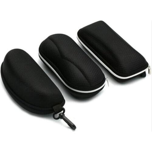 Simple Style Microfiber Black Protable Sunglasses Protector Travel Pack Pouch Glasses Case Zipper Box Hard Eyewear Accessories