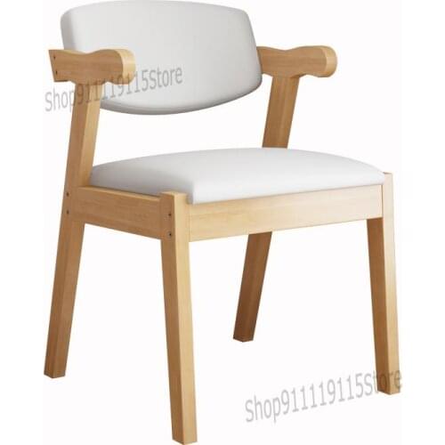 Simple Solid Wood Computer Chair Family Desk Chair Student Writing Chair Nordic Small Family Dining Chair Bedroom Dressing Chair