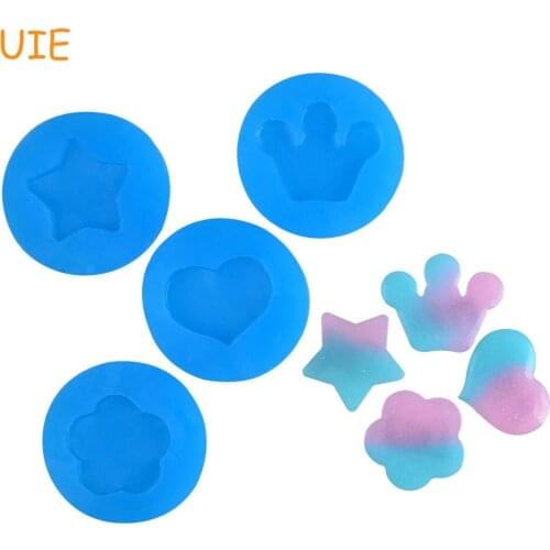 PYL781U,PYL782U,PYL786U,PYL787U Heart Crown Star Flower Silicone Mold - Cake Decorating Resin Scrapbooking Clay Fondant