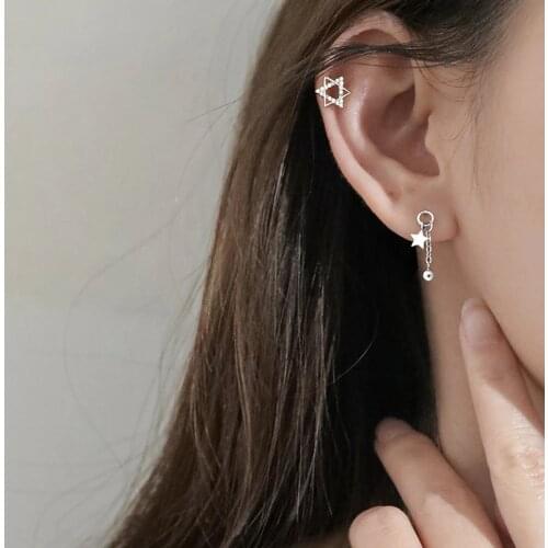 Drop Earrings Star Round Beads For Women Chain Mini Simple Korean Fashion Student Commuting Daily Jewelry Accessories BOYULIGE