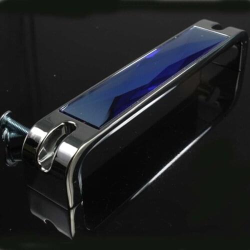 Modern fashion blue crystal villadom furniture handle glass drawer cabinet pull 5" silver chrome dresser cupboard handle 128mm