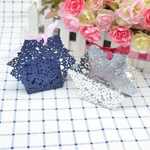 Snowflake laser cut baptism wedding souvenirs guests return gift candy box