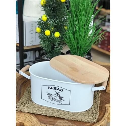 Viva Mall Breadstuff Wooden Handle Metal White