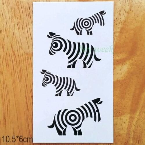 Waterproof Temporary Tattoo sticker cut zebra tattoo pinto animal tatto stickers flash tatoo fake tattoos for girl boy kid child