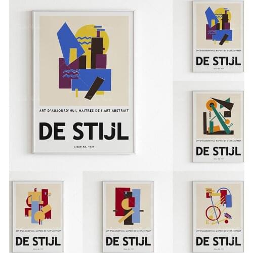 De Stijl Exhibition Poster, Geometric Printable Art, Neutral, Vintage Exhibition Poster, Retro Home Decor