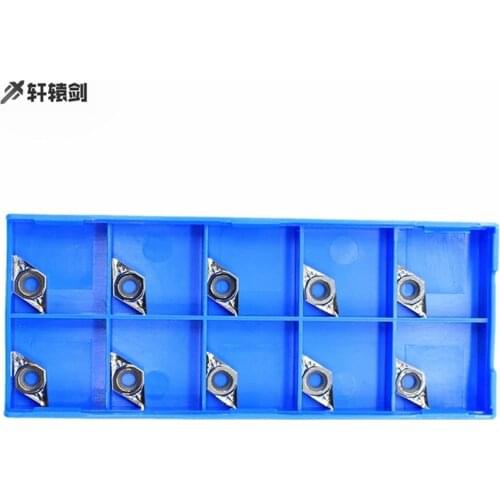 10pcs DCGT070202 DCGT11T302 DCGT070204 DCGT070208 DCGT11T304 DCGT11T308 AL Aluminum Turning CNC Lathe Cutter Processing Tool