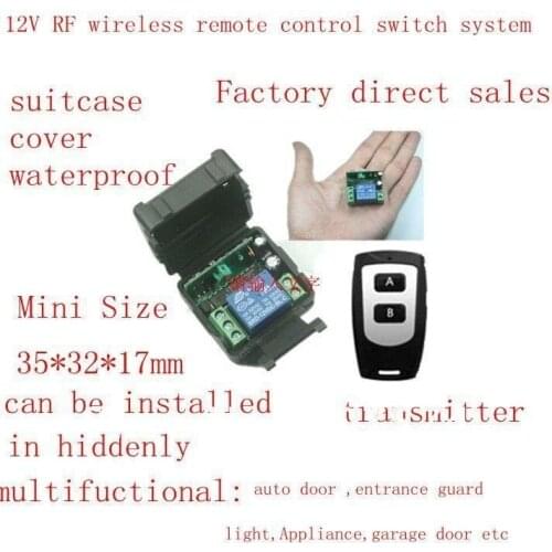 12V RF wireless remote control switch system( transmitter and receiver )/ 315MHZ/433MHZ with learning button