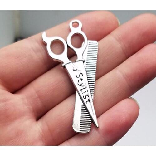 5pcs/lot--53mm, Scissors charms, Antique Bronze/silver plated Scissors charms,DIY supplies, Jewelry accessories