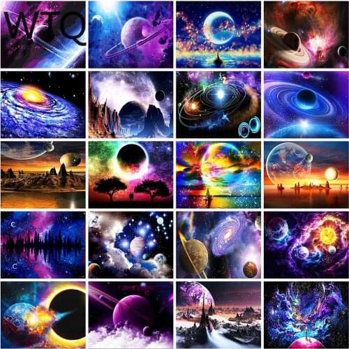 5D DIY Diamond Painting Cross Stitch Kits Space Satellite Diamond Embroidery Full Drill Diamond Mosaic Home Decor Wall Art Gift
