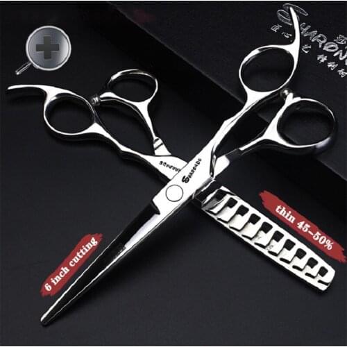 6 inch Professional hairdresser barber hairdresser haircut thinning set hair scissors cut and thin anti-slip and wear-resistant