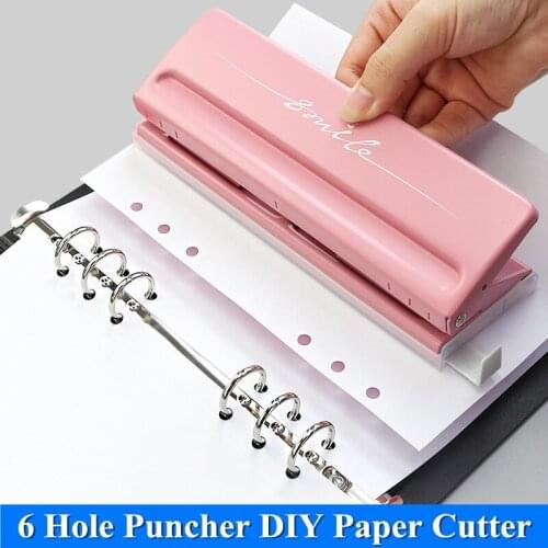 6 Hole Adjustable Punch Machine Binding Stationery Punching Loose Leaf Inside Paper Diy Tool Punching Machine Office Supplies