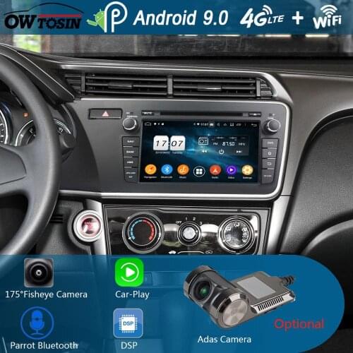 8" IPS 1280*720 8 Core 4GB RAM+64GB ROM Android 9.0 Car DVD Player For Honda CITY 2014 RHD/Left DSP Radio GPS Parrot BT Adas