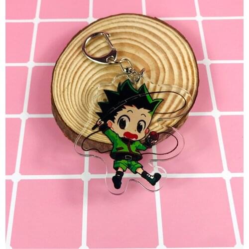 Anime Hunter X Anime Killua Zoldyck Kurapika Keychain Double-sided Key Chains Cosplay Acrylic Pendant Car Keyring Gift