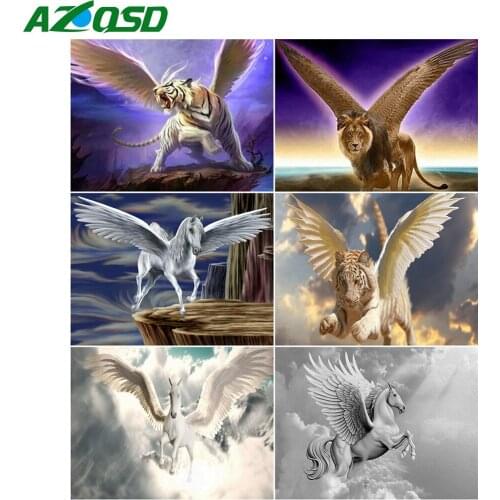 AZQSD 5D DIY Diamond Painting Horse Wing Handmade Gift Diamond Embroidery Animal Picture Of Rhinestones Home Decoration