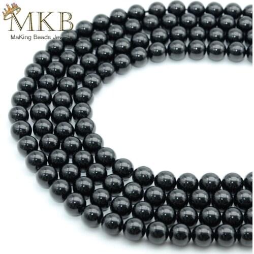 Genuine Black Tourmaline Natural Stone Beads For Jewelry Making 4 6 8 10 12mm Gem Round Beads Diy Bracelet Necklace Wholesale
