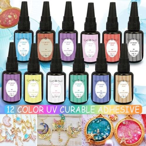 Colour UV Glue Epoxy Resin Curable Glue Hard Type Glue Craft Decoration Tool for DIY Resin Art SCIE999