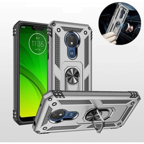 For Motorola G7 Power Armor Bumper Case Car Holder Ring Case Cover For Motorola Moto G7 Plus Play E6 Shockproof Protector Coque